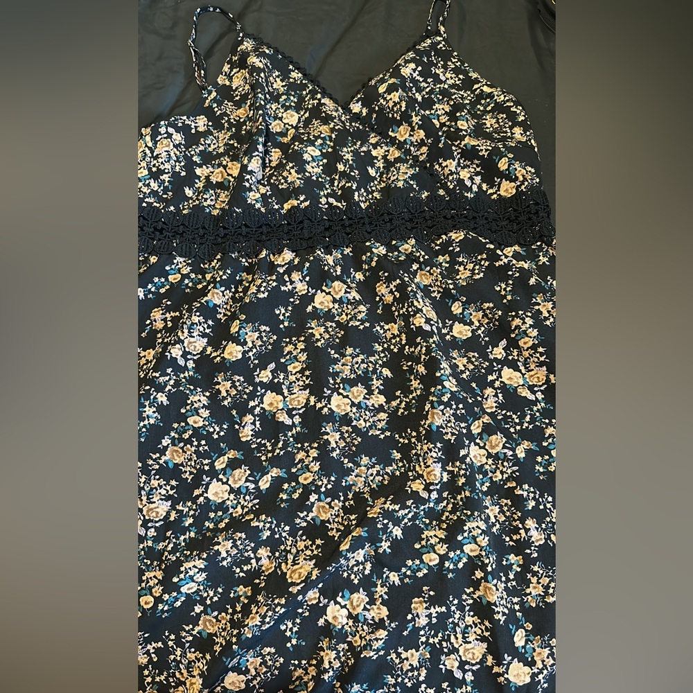 SHEIN Black Floral Dress